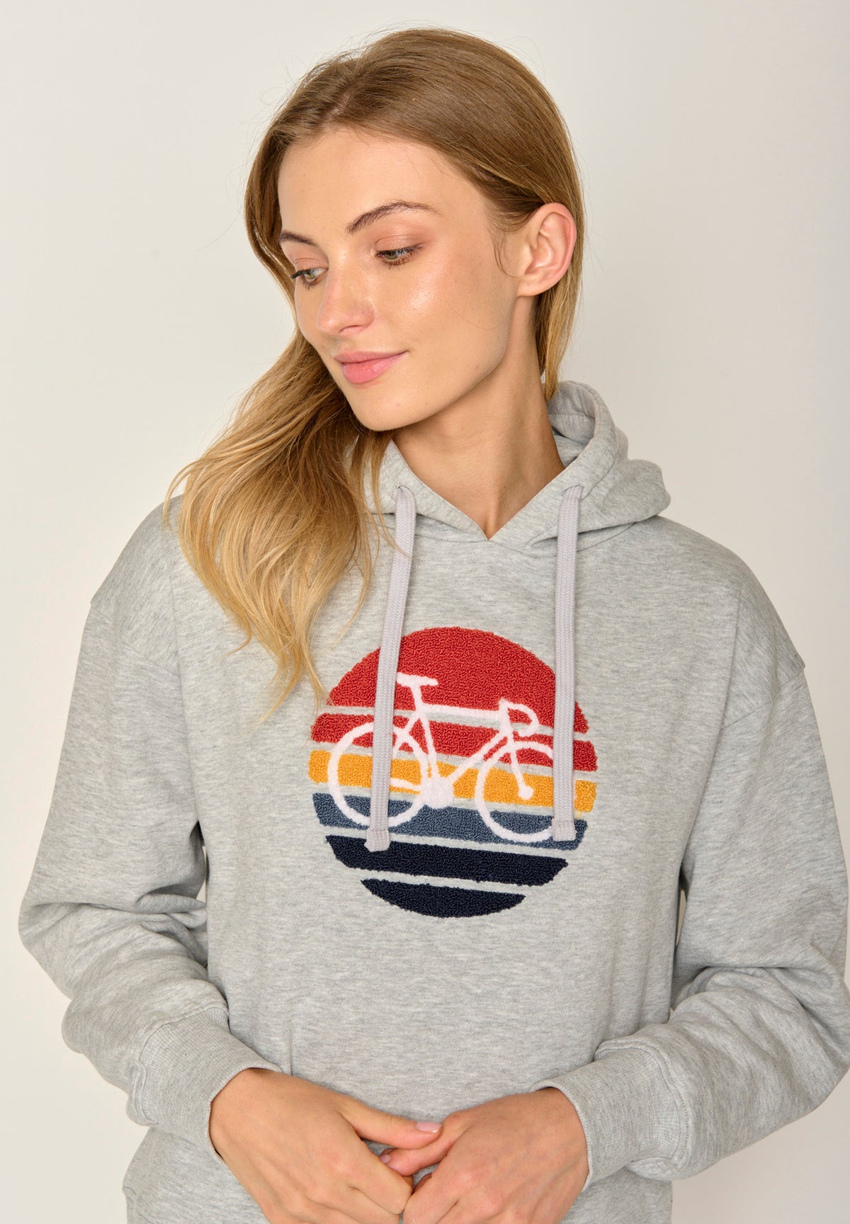 Grau:  Gemütlicher Hoodie aus Bio-Baumwoll Mix für Damen [17907]