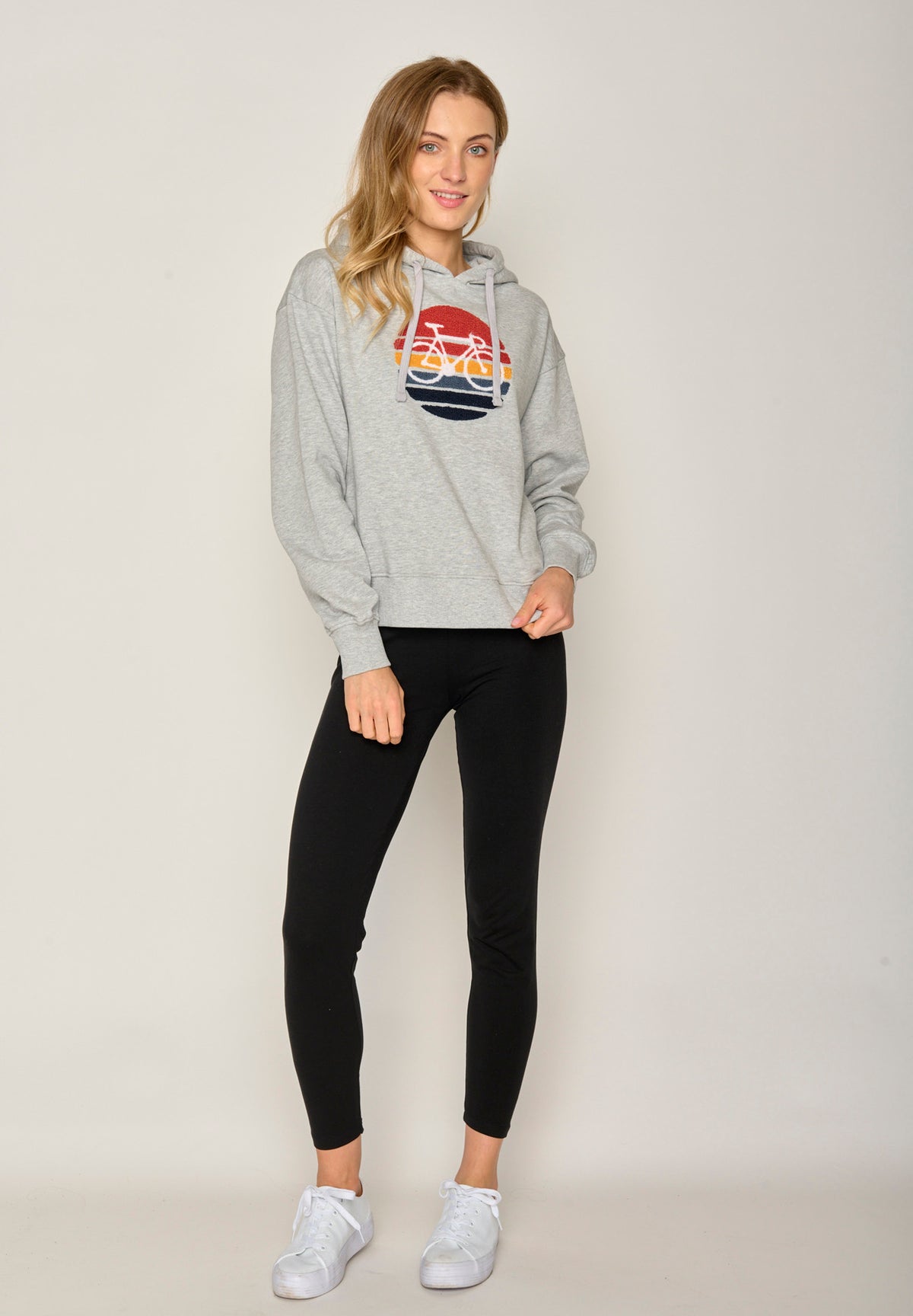 Grau:  Gemütlicher Hoodie aus Bio-Baumwoll Mix für Damen [17908]