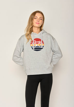 Grau:  Gemütlicher Hoodie aus Bio-Baumwoll Mix für Damen [17911]