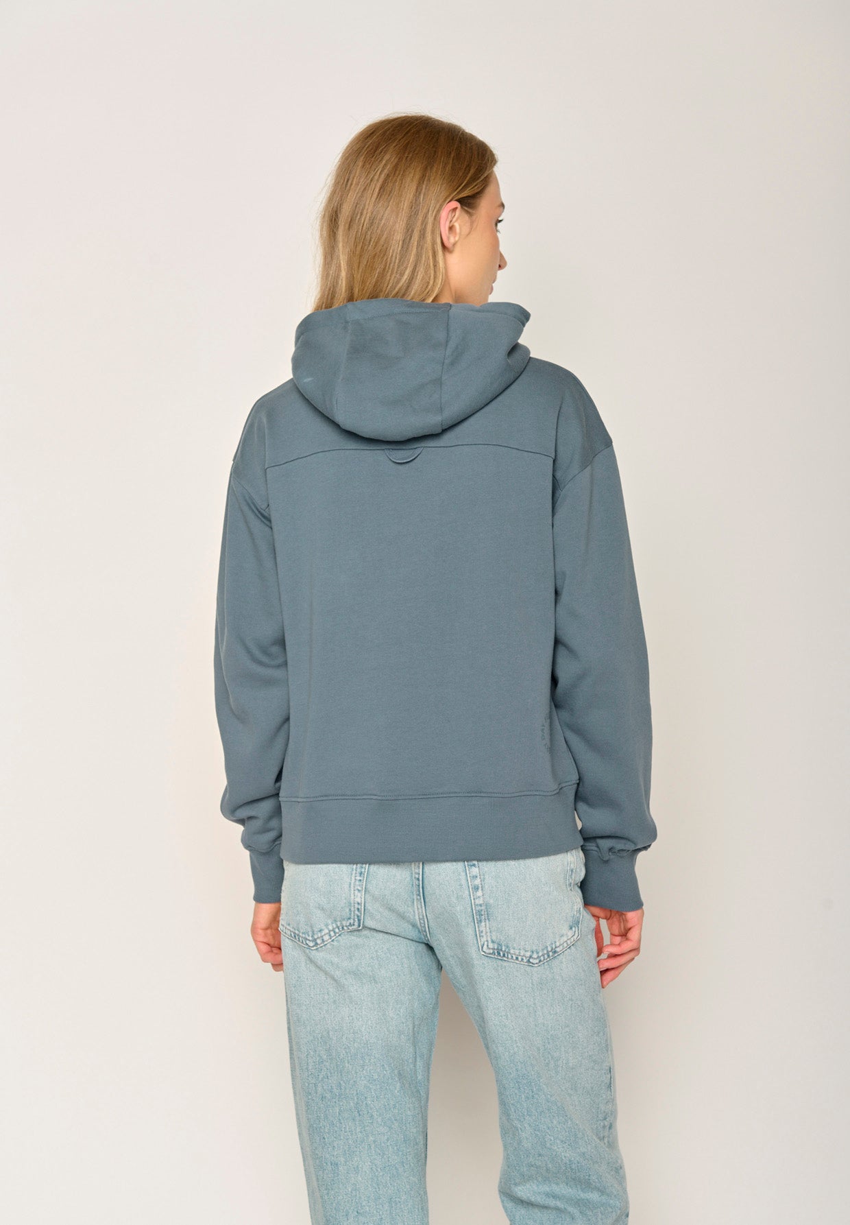 Blau:  Gemütlicher Hoodie aus Bio-Baumwoll Mix für Damen [17916]