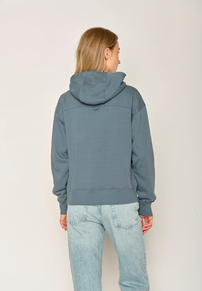 Blau:  Gemütlicher Hoodie aus Bio-Baumwoll Mix für Damen [17916]