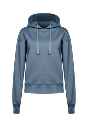 Blau:  Gemütlicher Hoodie aus Bio-Baumwoll Mix für Damen [17918]