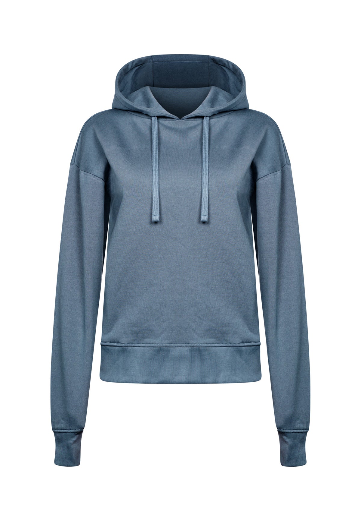 Vintage Blue: Gemütlicher Hoodie aus Bio-Baumwoll Mix für Damen [17918]