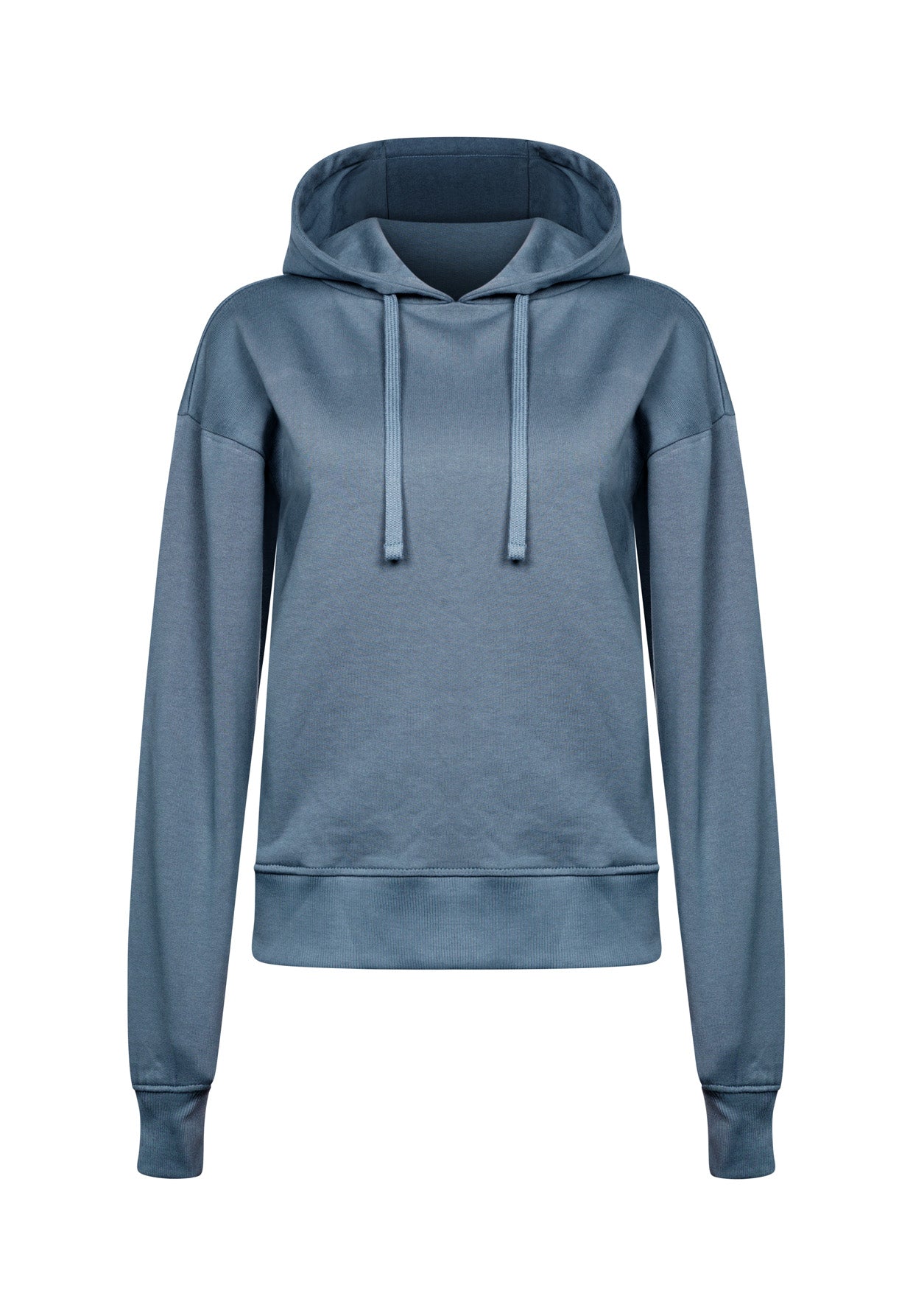 Vintage Blue: Gemütlicher Hoodie aus Bio-Baumwoll Mix für Damen [17918]