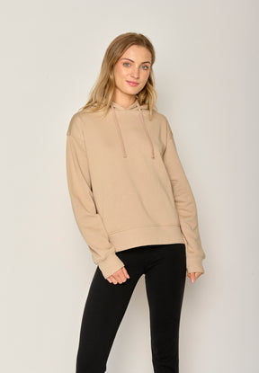 Braun:  Gemütlicher Hoodie aus Bio-Baumwoll Mix für Damen [17920]