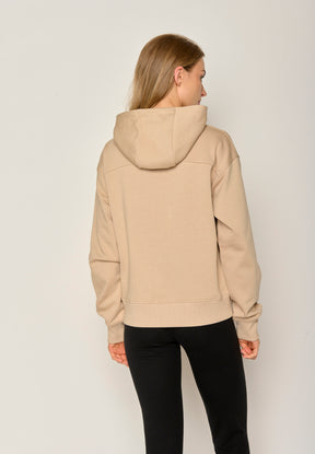 Braun:  Gemütlicher Hoodie aus Bio-Baumwoll Mix für Damen [17922]