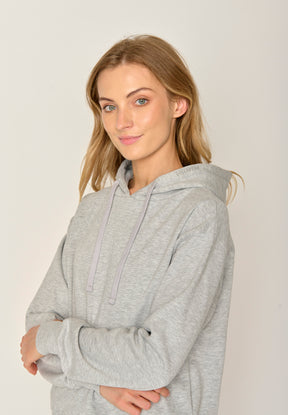 Grau:  Gemütlicher Hoodie aus Bio-Baumwoll Mix für Damen [17925]