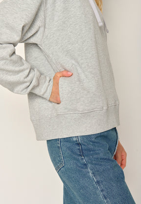 Grau:  Gemütlicher Hoodie aus Bio-Baumwoll Mix für Damen [17928]