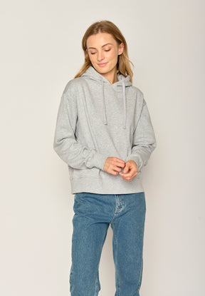 Grau:  Gemütlicher Hoodie aus Bio-Baumwoll Mix für Damen [17929]