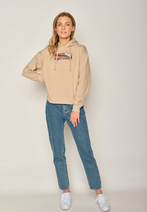 Braun:  Gemütlicher Hoodie aus Bio-Baumwoll Mix für Damen [17934]