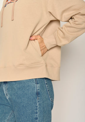 Braun:  Gemütlicher Hoodie aus Bio-Baumwoll Mix für Damen [17935]