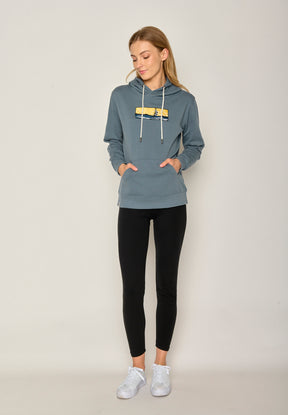 Blau:  Gemütlicher Hoodie aus Bio-Baumwolle für Damen [17942]