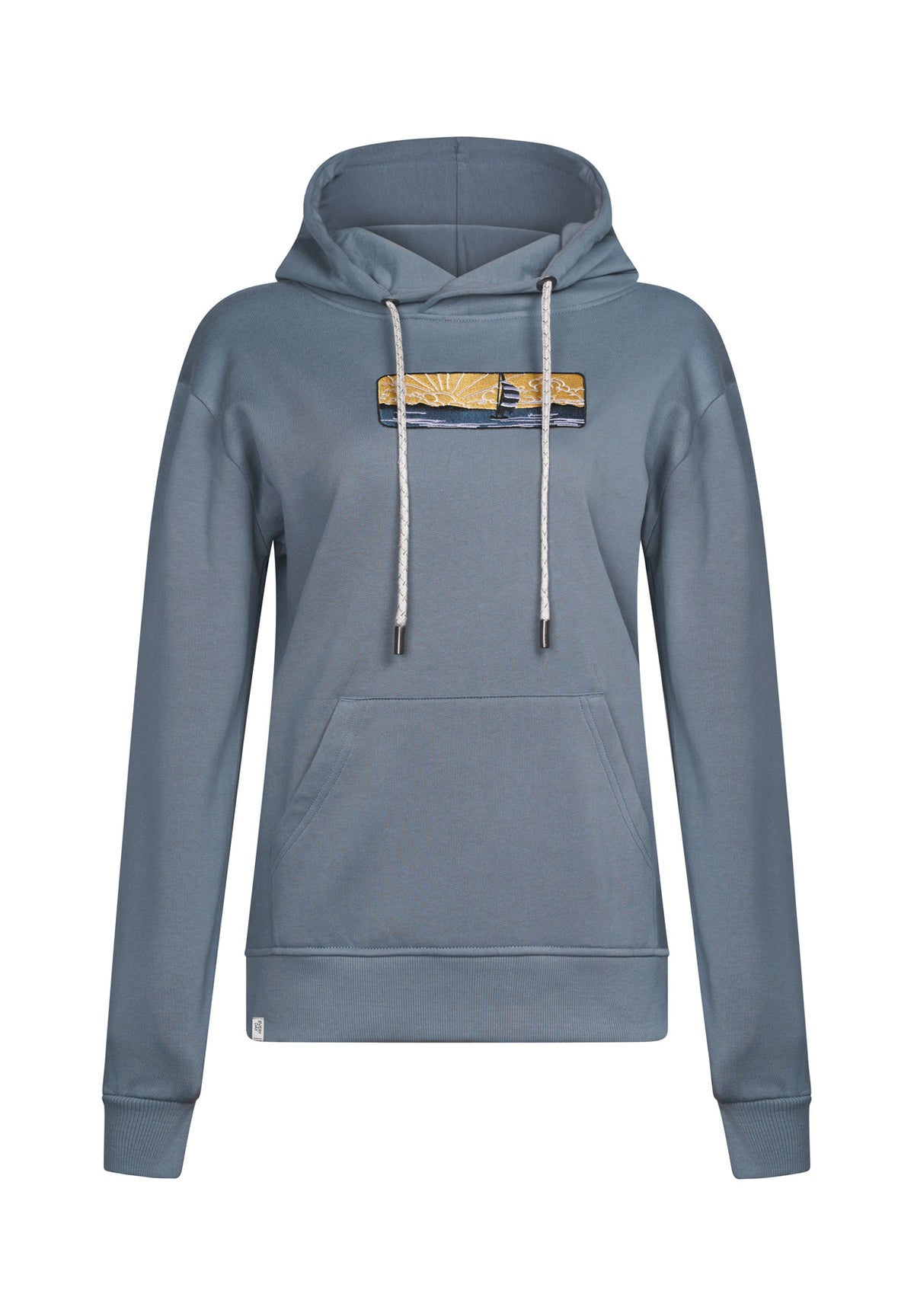 Vintage Blue: Gemütlicher Hoodie aus Bio-Baumwolle für Damen [17943]