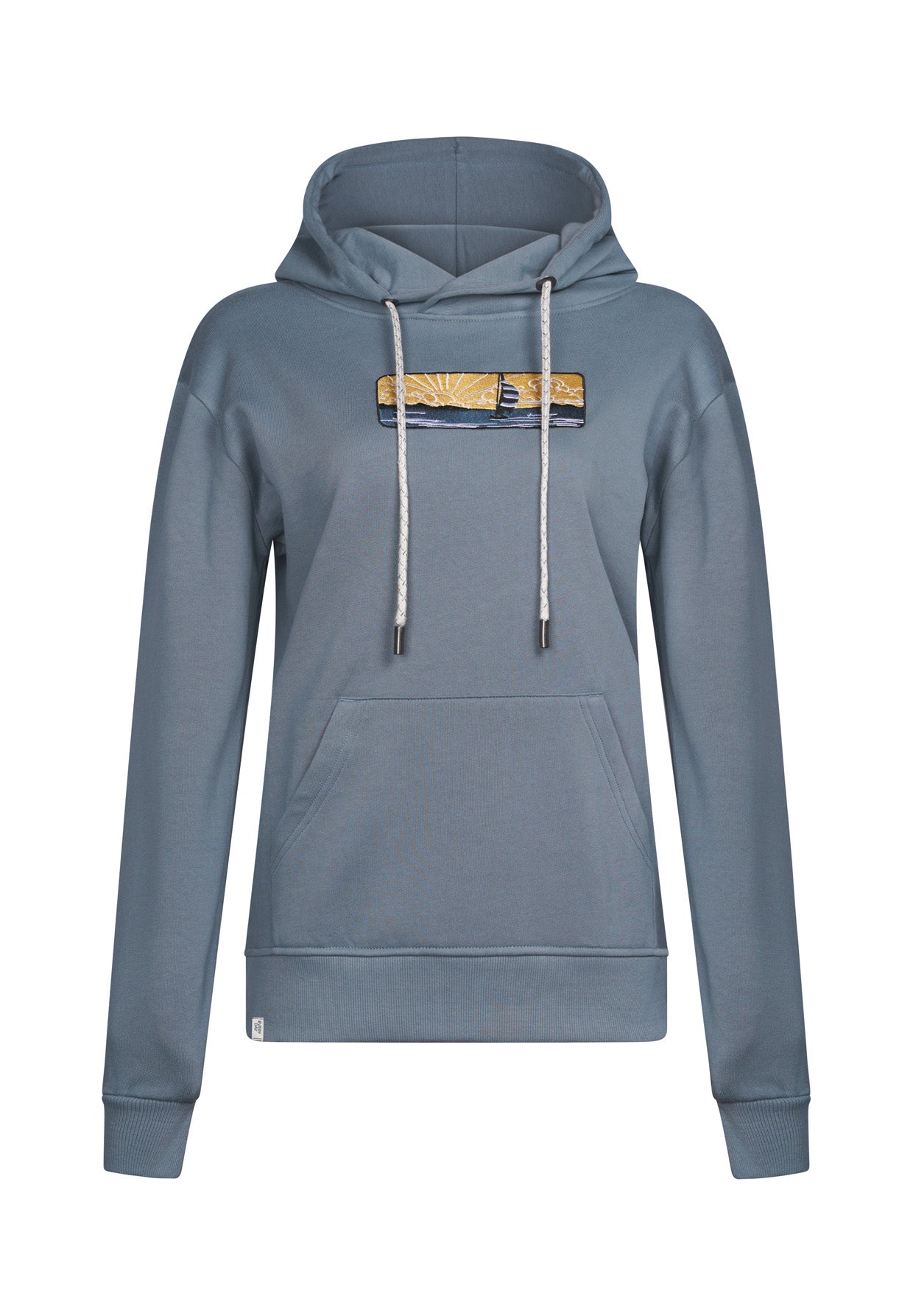 Vintage Blue: Gemütlicher Hoodie aus Bio-Baumwolle für Damen [17943]