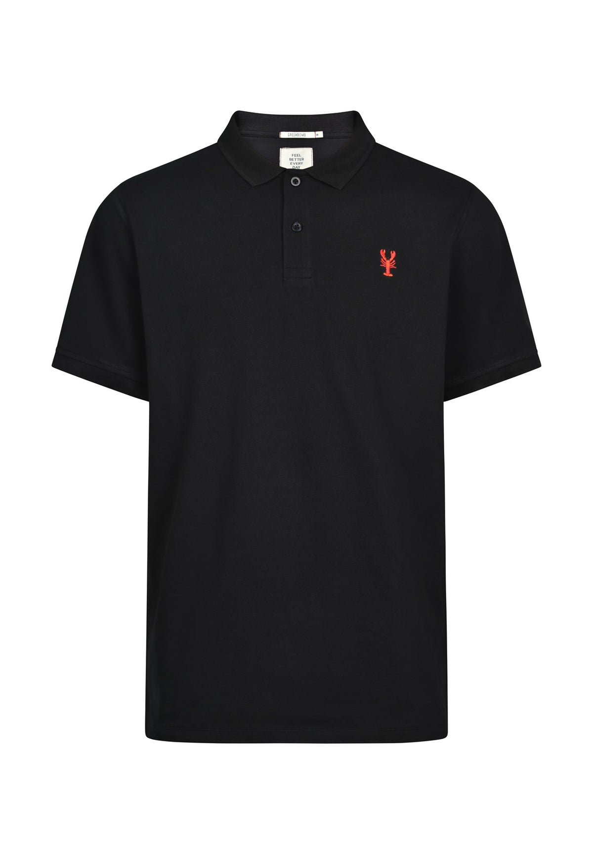 Black: Sportliches Polo aus Baumwoll-Mix für Herren [17945]