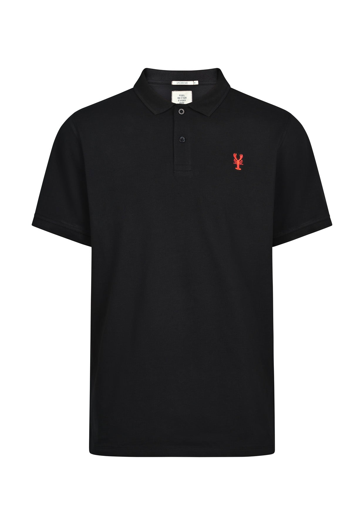 Black: Sportliches Polo aus Baumwoll-Mix für Herren [17945]