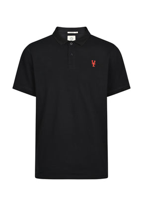 Black: Sportliches Polo aus Baumwoll-Mix für Herren [17945]