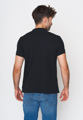 Schwarz:  Sportliches Polo aus Baumwoll-Mix für Herren [17949]