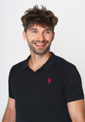 Schwarz:  Sportliches Polo aus Baumwoll-Mix für Herren [17950]