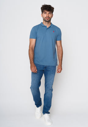 Blau:  Sportliches Polo aus Baumwoll-Mix für Herren [17954]