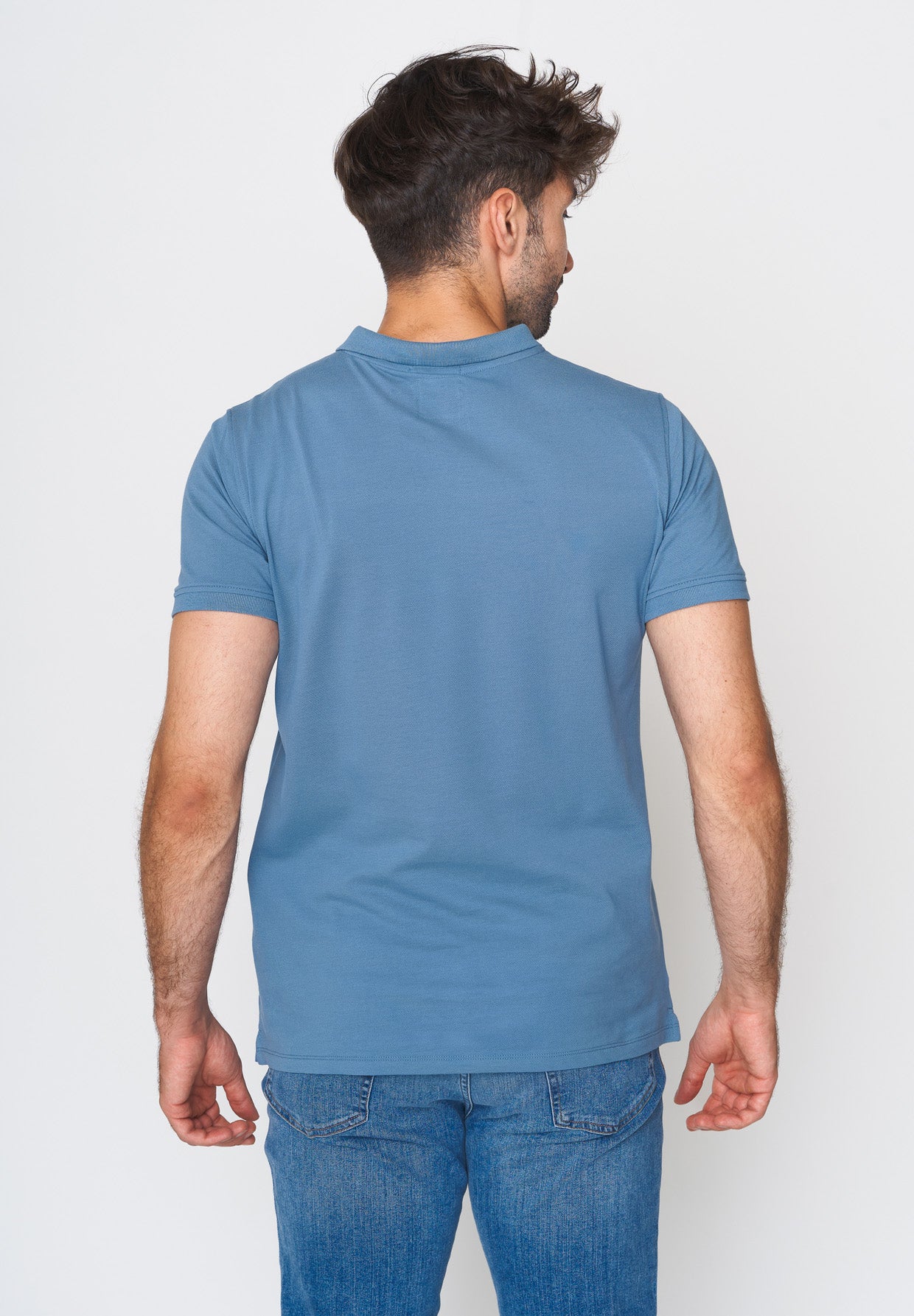 Sloppy Blue: Sportliches Polo aus Baumwoll-Mix für Herren [17956]