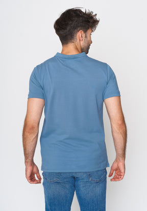 Blau:  Sportliches Polo aus Baumwoll-Mix für Herren [17956]