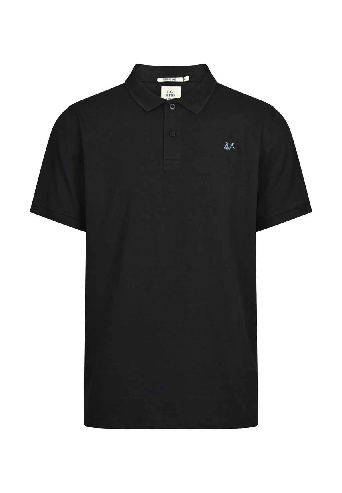 Black: Sportliches Polo aus Baumwoll-Mix für Herren [17973]