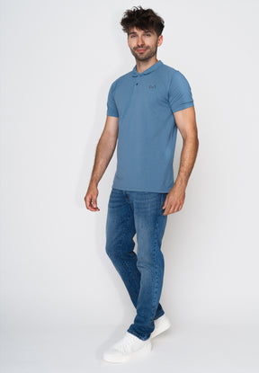 Blau:  Sportliches Polo aus Baumwoll-Mix für Herren [17982]