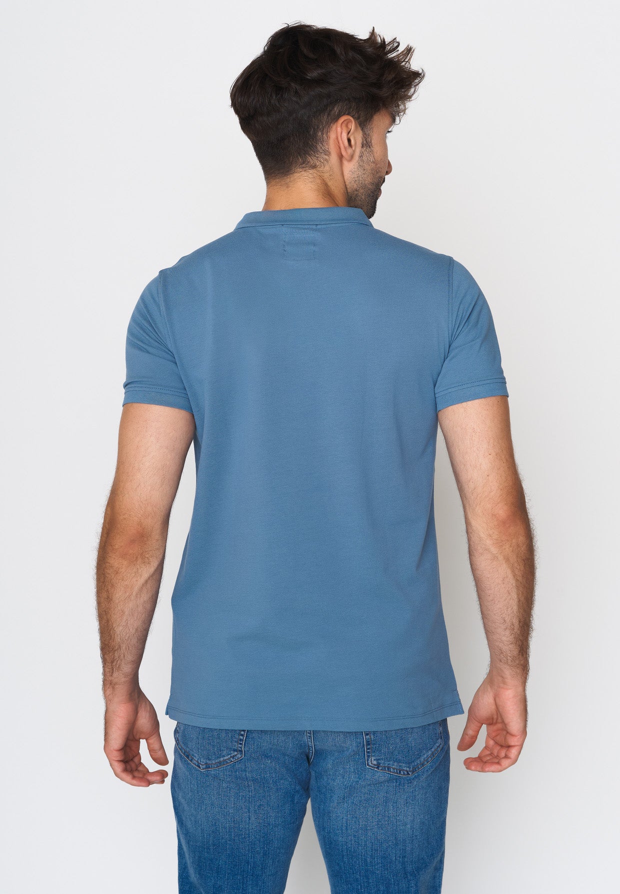Blau:  Sportliches Polo aus Baumwoll-Mix für Herren [17984]