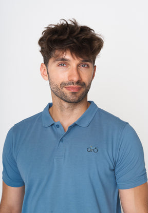 Blau:  Sportliches Polo aus Baumwoll-Mix für Herren [17985]