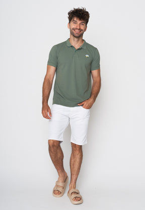 Pale Green: Sportliches Polo aus Baumwoll-Mix für Herren [17989]