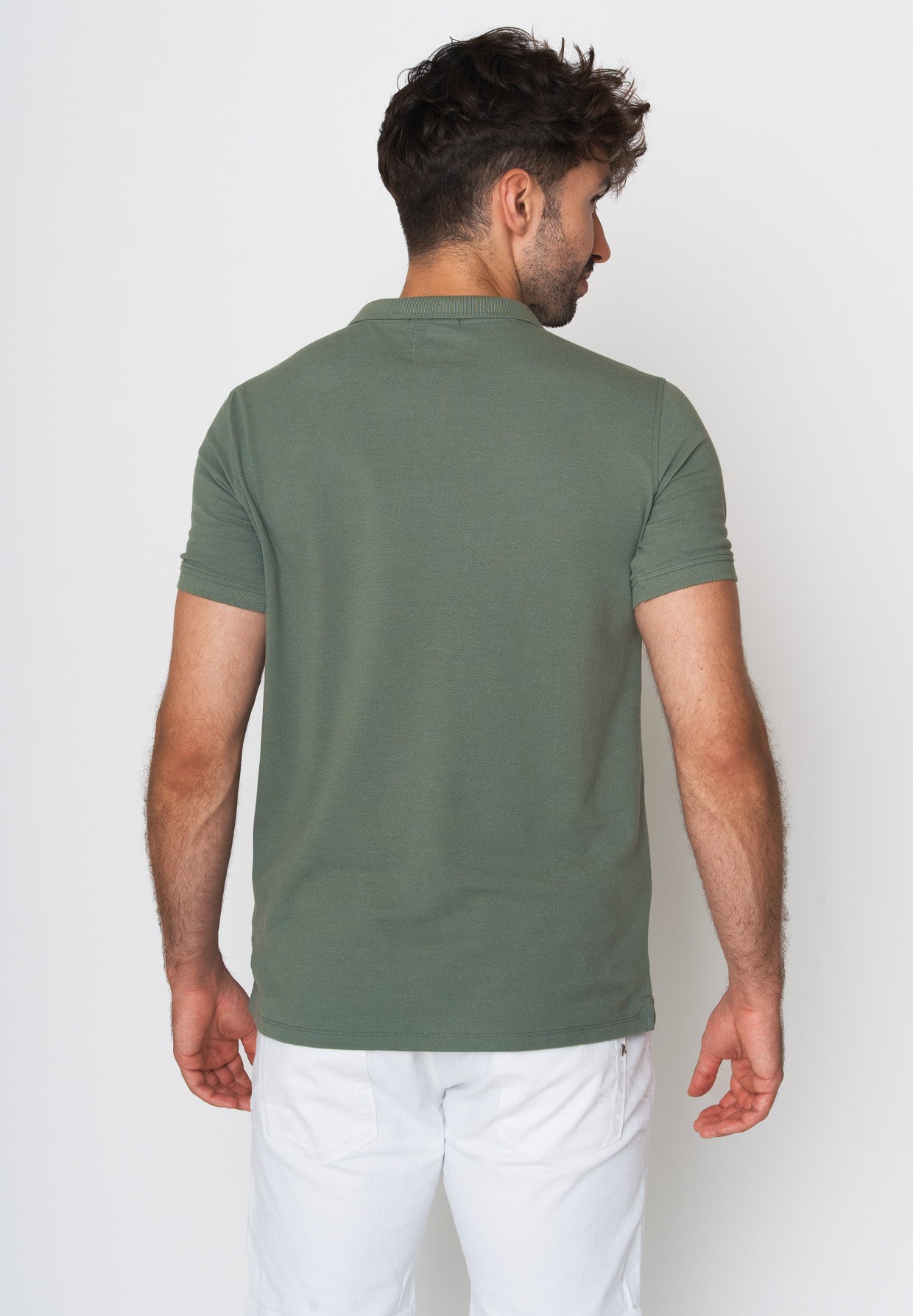 Pale Green: Sportliches Polo aus Baumwoll-Mix für Herren [17991]