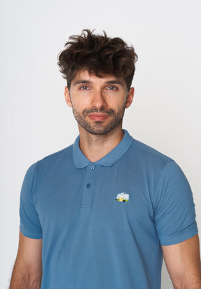 Blau:  Sportliches Polo aus Baumwoll-Mix für Herren [17998]