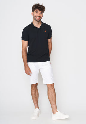 Black: Sportliches Polo aus Baumwoll-Mix für Herren [18002]