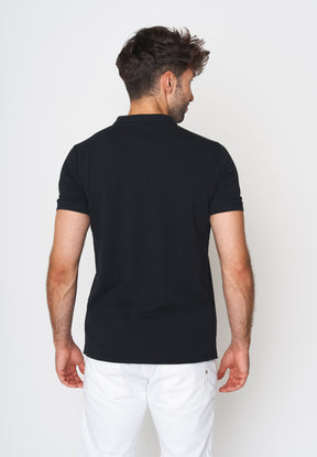 Schwarz:  Sportliches Polo aus Baumwoll-Mix für Herren [18004]