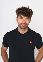 Schwarz:  Sportliches Polo aus Baumwoll-Mix für Herren [18005]
