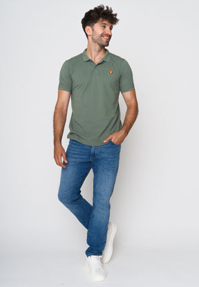 Pale Green: Sportliches Polo aus Baumwoll-Mix für Herren [18009]