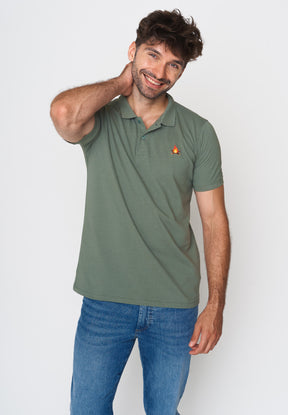 Pale Green: Sportliches Polo aus Baumwoll-Mix für Herren [18010]