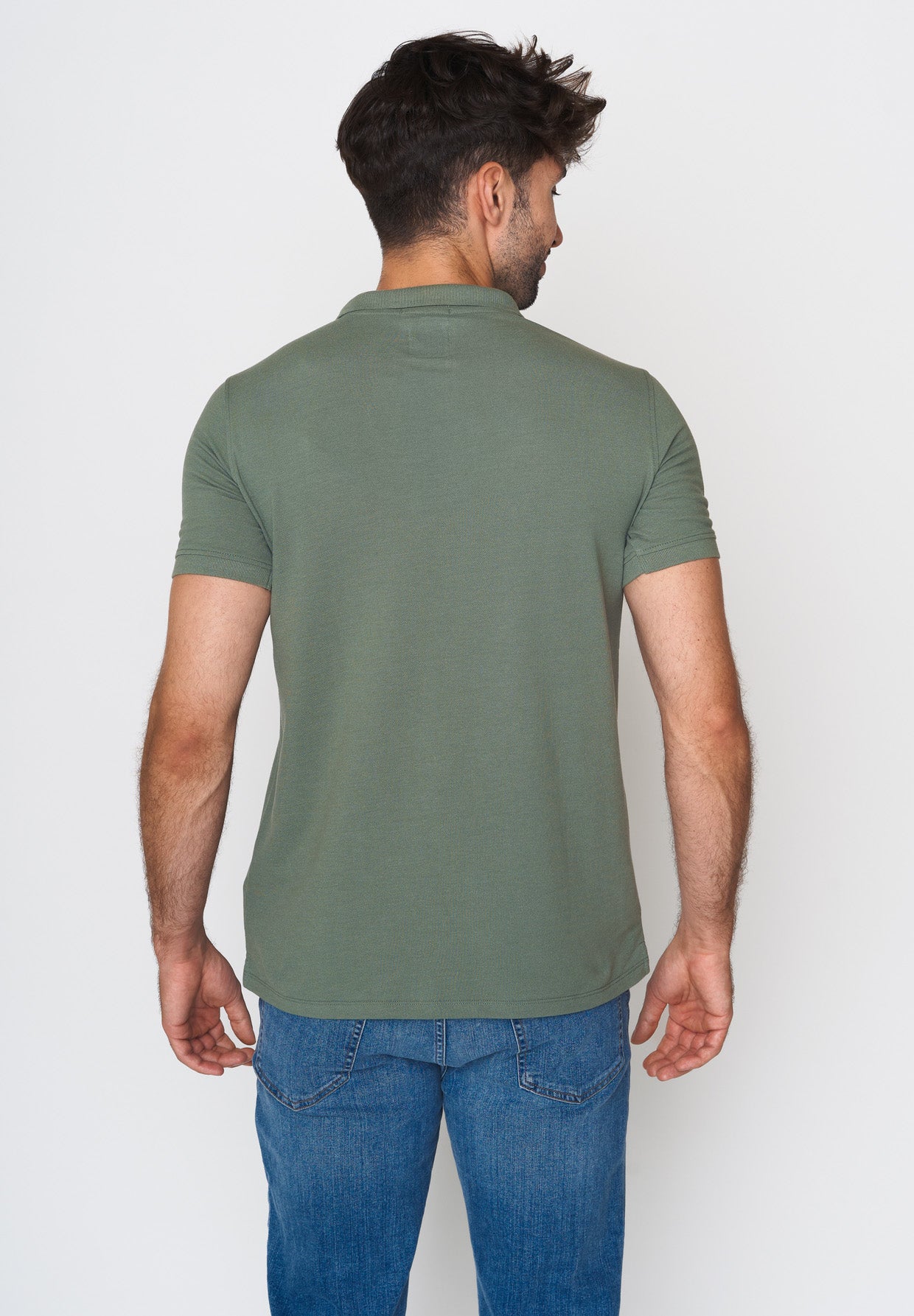 Pale Green: Sportliches Polo aus Baumwoll-Mix für Herren [18011]