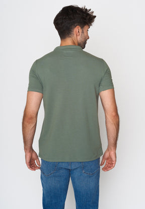 Pale Green: Sportliches Polo aus Baumwoll-Mix für Herren [18011]