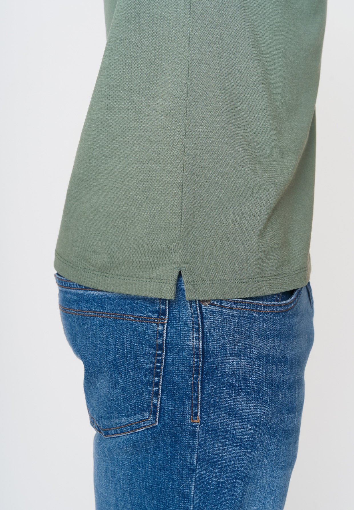 Pale Green: Sportliches Polo aus Baumwoll-Mix für Herren [18013]