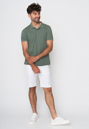 Pale Green: Sportliches Polo aus Baumwoll-Mix für Herren [18023]