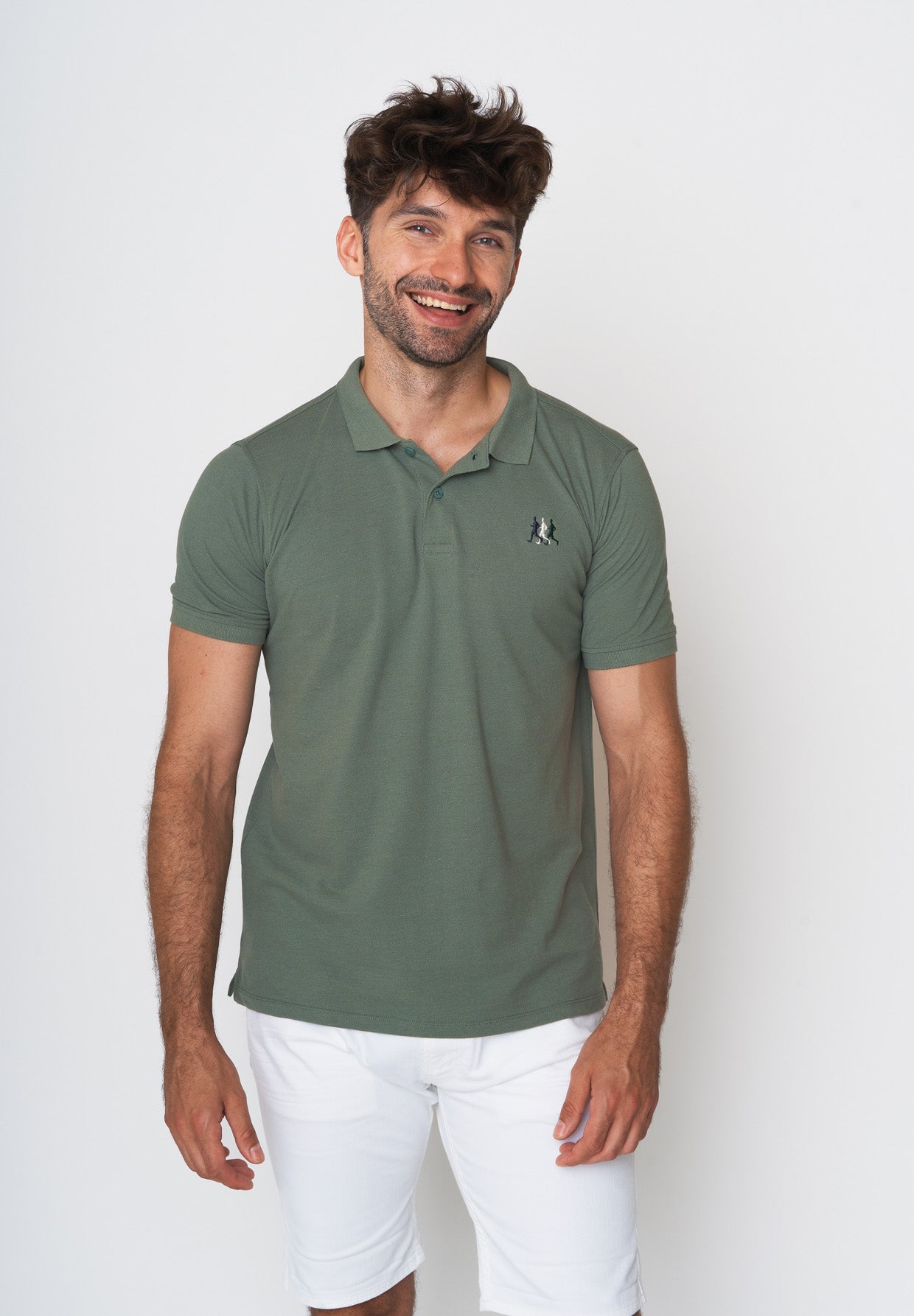 Pale Green: Sportliches Polo aus Baumwoll-Mix für Herren [18024]