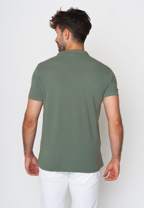 Pale Green: Sportliches Polo aus Baumwoll-Mix für Herren [18025]