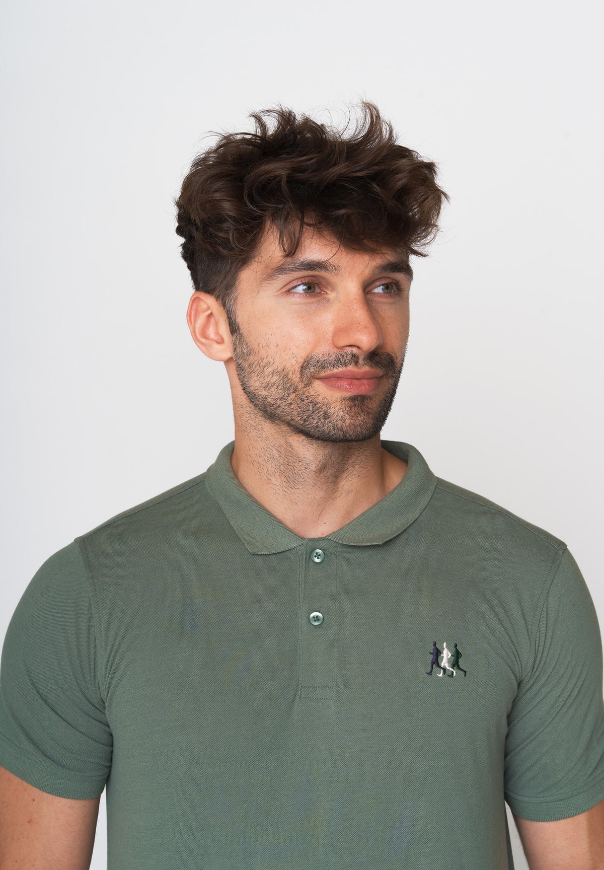 Pale Green: Sportliches Polo aus Baumwoll-Mix für Herren [18026]