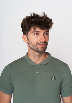 Pale Green: Sportliches Polo aus Baumwoll-Mix für Herren [18026]