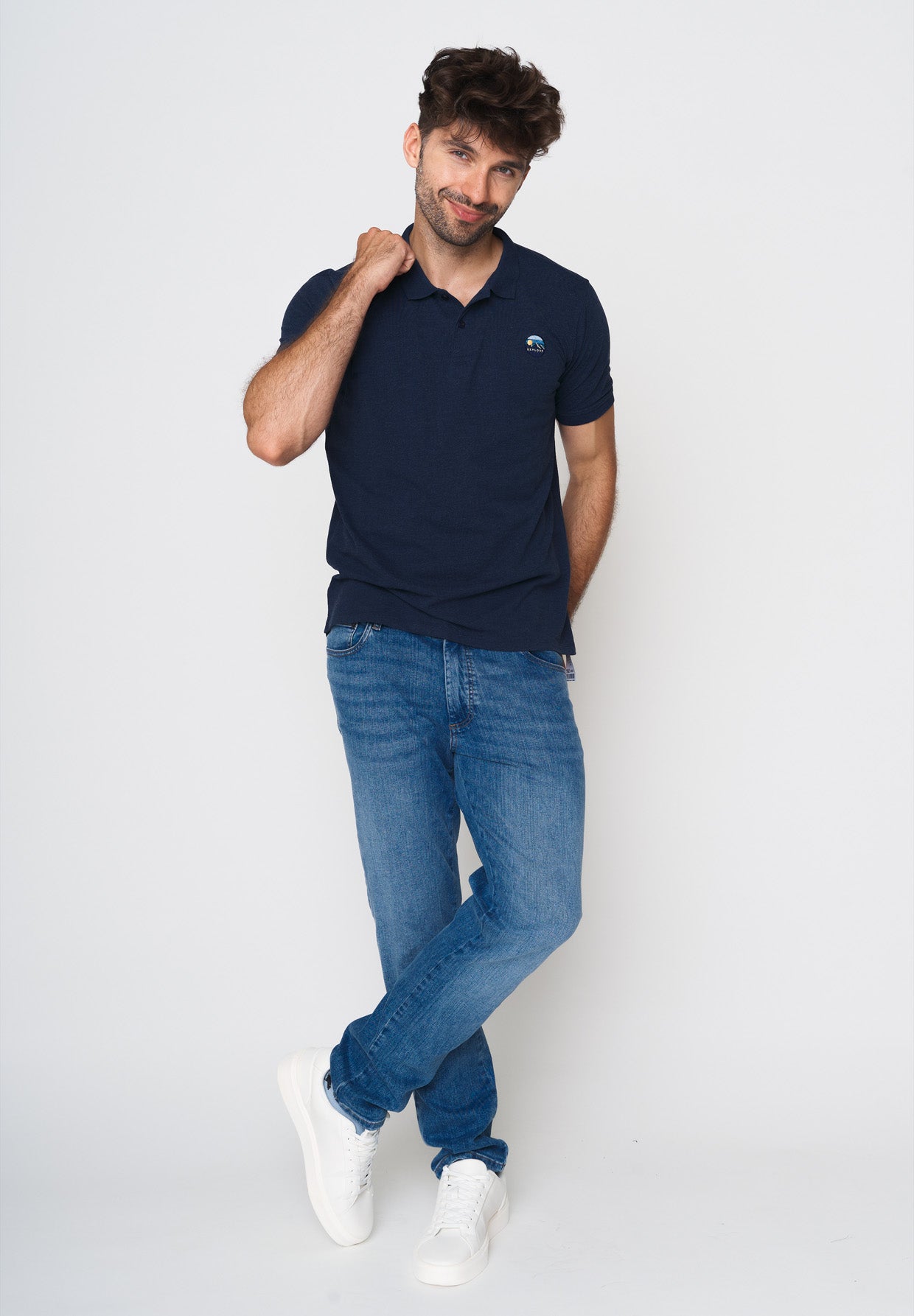 Blau:  Sportliches Polo aus Baumwoll-Mix für Herren [18030]