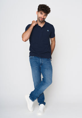 Blau:  Sportliches Polo aus Baumwoll-Mix für Herren [18030]