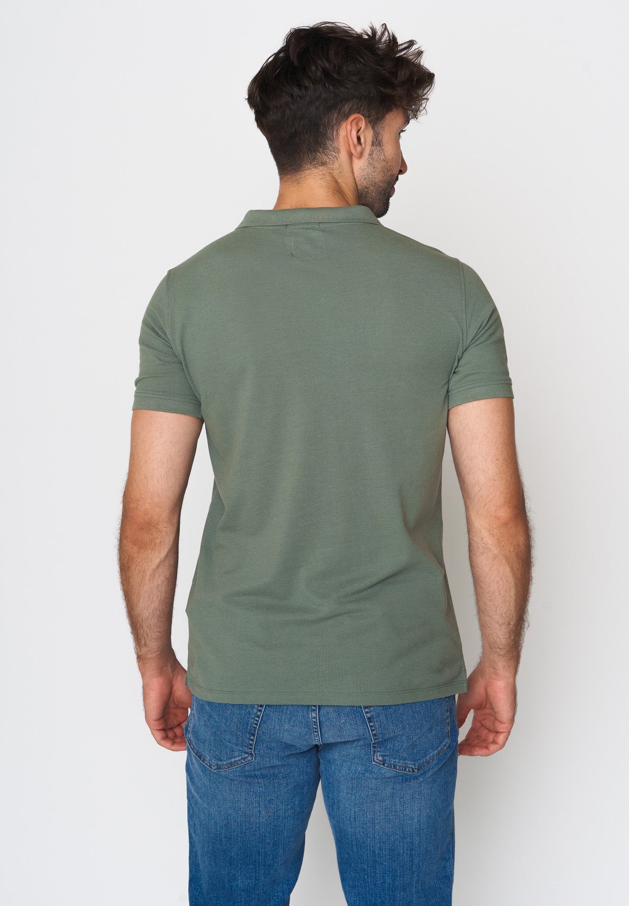 Pale Green: Sportliches Polo aus Baumwoll-Mix für Herren [18039]