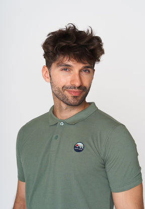 Pale Green: Sportliches Polo aus Baumwoll-Mix für Herren [18040]